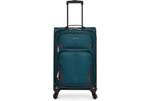 U.S. Traveler Aviron Bay Expandable Softside Luggage with Spinner Wheels, Teal, Carry-on 23-Inch