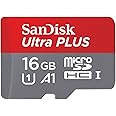 SanDisk Ultra Plus 16GB MicroSDHC UHS-I Memory Card with Adapter
