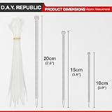 D.A.Y. Republic 100pc White Cable Ties Assorted 3 Sizes Self-Locking Zip Tie view 2