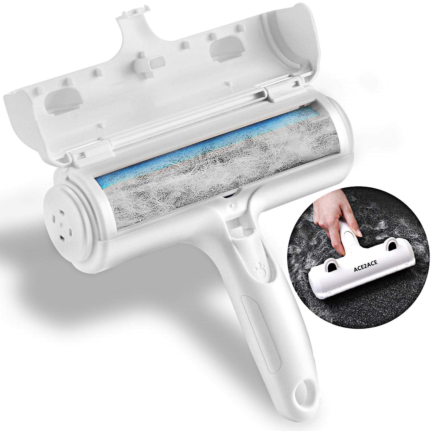 ACE2ACE Tierhaarentferner Fusselrolle, Fusselroller für Hundehaare und Katzenhaare Wiederverwendbar, Fusselbürste für Tierhaar, für Kleidung, Sofa, Auto, Bett, Teppich