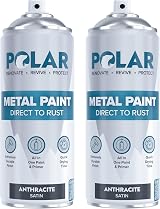 Polar Direct to Rust Satin Anthracite Metal Spray Paint 2 x 400ml