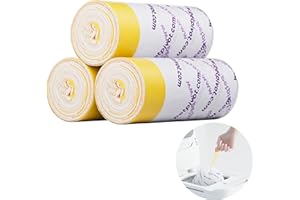 MIMFAM 60 Count Litter Box Liner for Self Cleaning Litter Box, 3 Rolls Drawstring Trash Bags