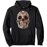 Sugar Skull Mask - Calavera - Dia De Los Muertos Costume Pullover Hoodie