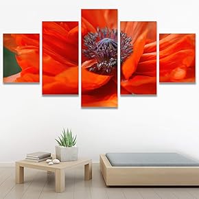 SIGNWIN 5 Panel Canvas Wall Art Flora Snapshot...