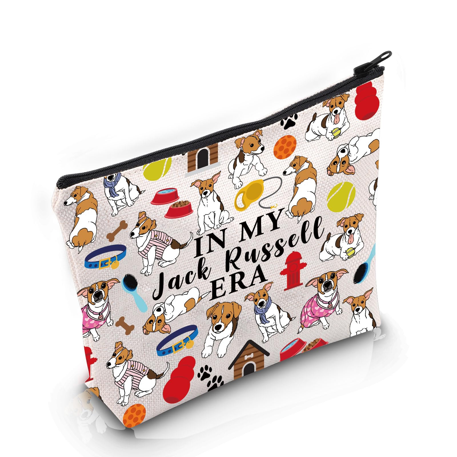 PYOUL Jack Russell Terrier Lover Gift Jack Russell Era Makeup Bag Jack Russell Owner Cosmetic Bag Jack Russell Terrier Merch (Jack Russell Era Bag)