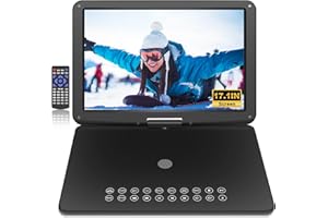 BOKYOK 19.6" Portable DVD Player with 17.6’’ Large HD Screen, 4-5Hrs Play, DVD Player Portable with Dual Stereo Speakers, Last Memory, Support SYNC TV/USB/SD Card, Play All Discs Format Except Blu-ray