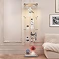 LFT HUIMEI2Y Glass Display Cabinet with LED Lights and Lock, 4-Shelf Curio Cabinets with Door, Tempered Glass Collection Display Showcase for Bedroom, Living Room 65”x 17”x 14.5” White