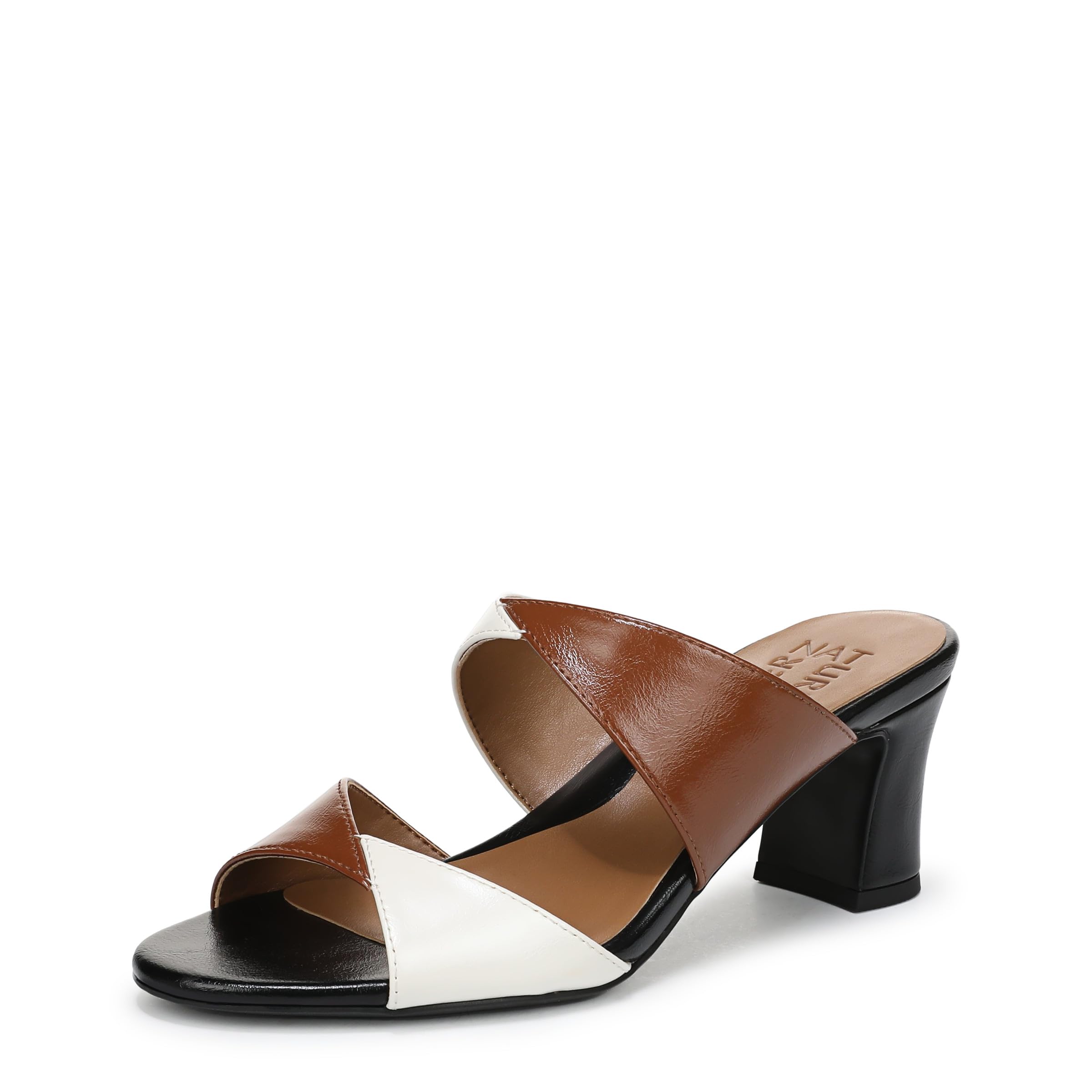 Naturalizer Women’s Nessa Slide Sandal White/Brown 7 W