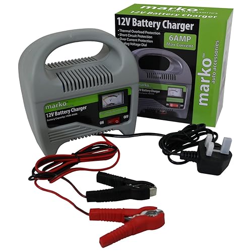 6AMP 12V Heavy Duty Vehicle Battery Charger Car Van Compact Portable Electric 6A Amazon.co.uk