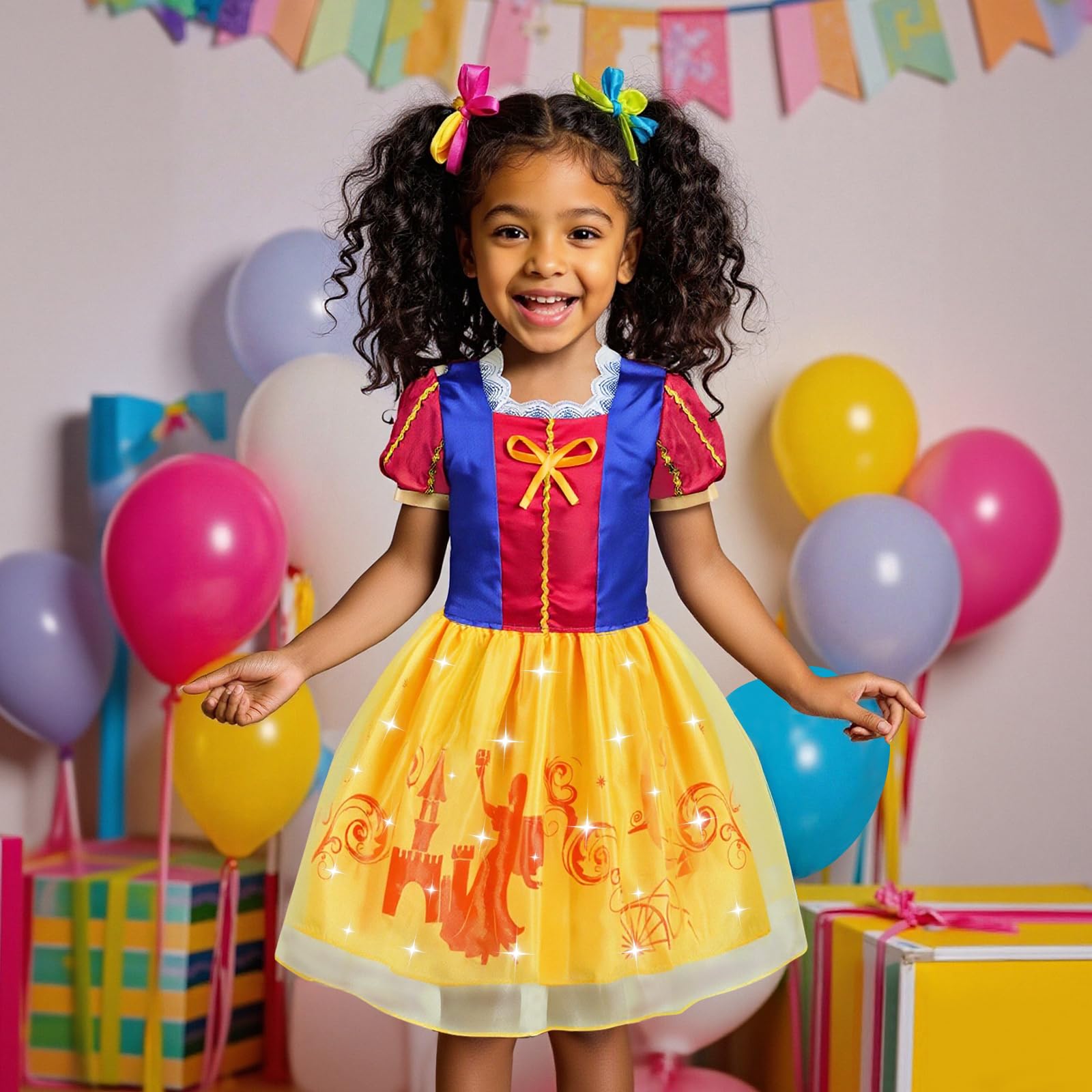 Meland Princess Dress Up - Dress Up Clothes for Girls with Toys,Christmas Birthday Gift for Toddler Girls 3,4,5,6,7,8 Years