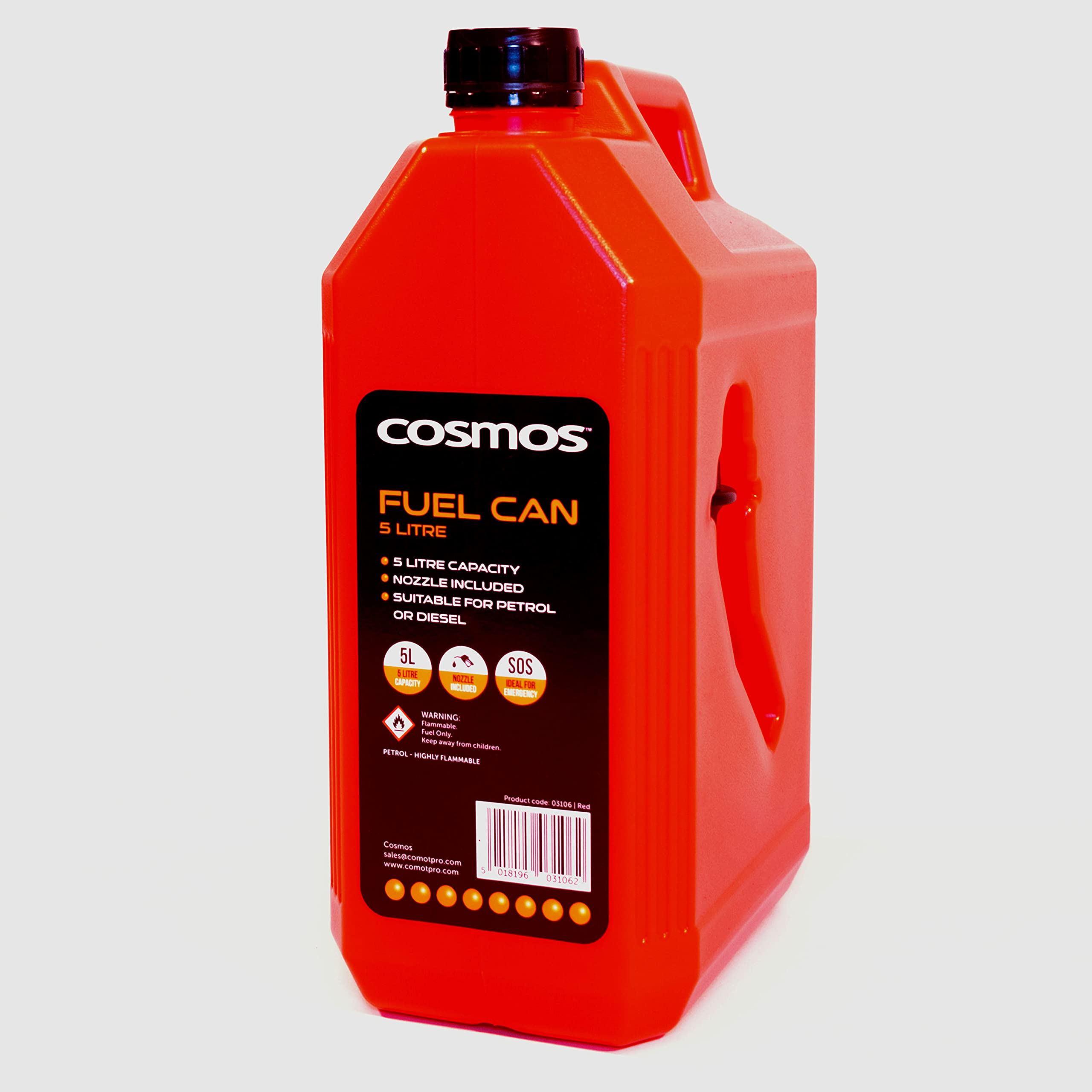 Cosmos 3106 5L Plastic Fuel Can - Red