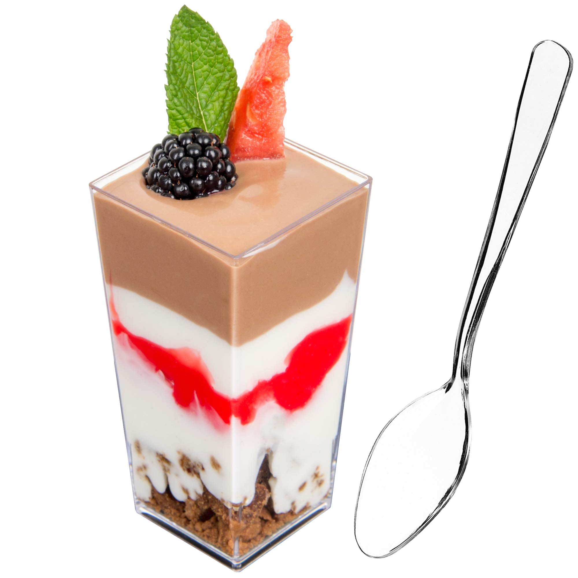 Zappy Elegant Clear Slanted Cylinder Mini Dessert Appetizer