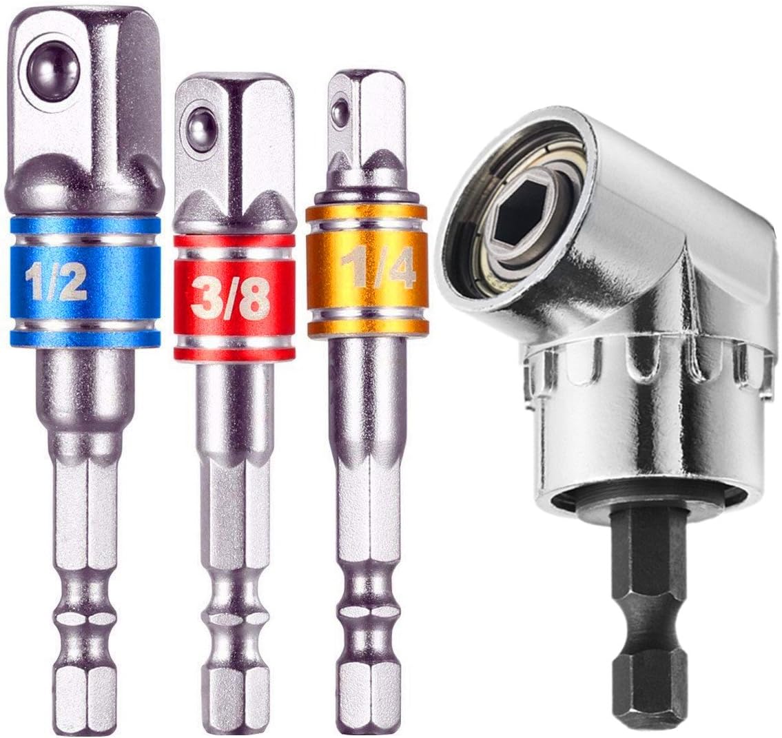 3 Pcs 1/4" 3/8" 1/2" Impact Grade Socket Adapter/Extension Set Turns