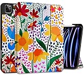 MEEgoodo Case for iPad Pro 12.9 Case M2 6th/5th/4th/3rd Generation 2022 2021 2020 2018, Protective Tablet Cover with Soft Back Shell for Kids, Small Ditsy Mix Flowers