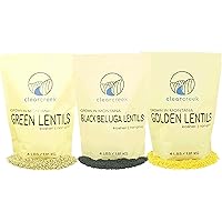 Green Lentils • Black Beluga Lentils • Golden Lentils • Non-GMO • 12 LBS Total • 100% Non Irradiated • Kosher • USA…