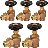 Midline Valve 6I342-5 Steam Radiator Valve; Air Vent Temperature Control; 1 in. FIP x Male Union; Brass (5 Pack)