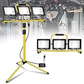 JDZKOMKE 21000Lumens LED Work Lights with Stand, 3 Adjustable Work Lamp Head with Individual Switch, IP66 Waterproof Tripod Work Light for Outdoor Indoor Job Site Workshop Garage Construction Site