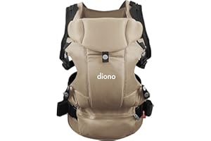 Diono Carus Essentials 3-in-1 Baby Carrier, Front Carry & Back Carry, Newborn to Toddler up to 33 lb / 15 kg, Easy to Wear Comfortable & Ergonomic, Sand