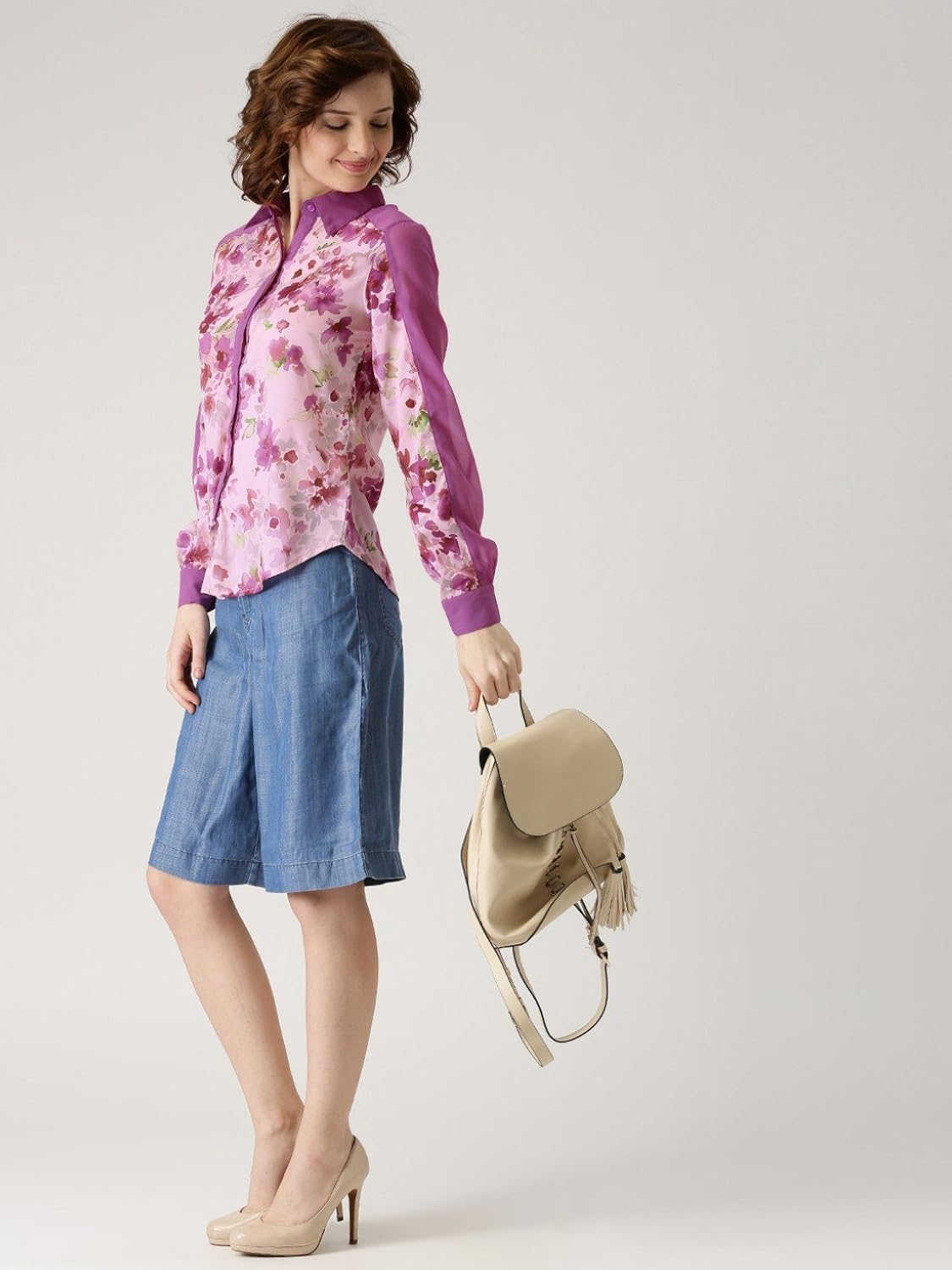 marie claire women's shirt (mc10299--m, pink, medium)