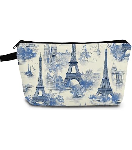 MoCaliduccious Eiffel Tower Gifts Paris Eiffel Tower Makeup Bag Birthday Gifts for Women Friends Small Travel Cosmetic Bag : Beauty & Personal Care