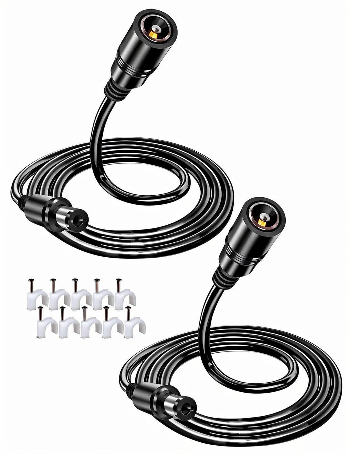 Photo 1 of ?2-Pack 10FT 18AWG? VOLTKARE 12V DC Power Extension Cable, 5.5x2.1mm Male to Female Plugs, 9V Power Adapter Cable for Tapo WiFi IP Camera: C200 C310 C100 C210 C225 C320WS C520WS TC60 TC70