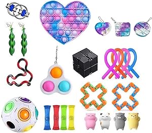 AXYRXWR Sensory Fidget Toys Set,Fidget Toys for Kids and Adults,Autism Needs Stress Reliever Anxiety Relief Toys, Special Toys Assortment for Birthday Party Favors (Random, 25 Pcs)