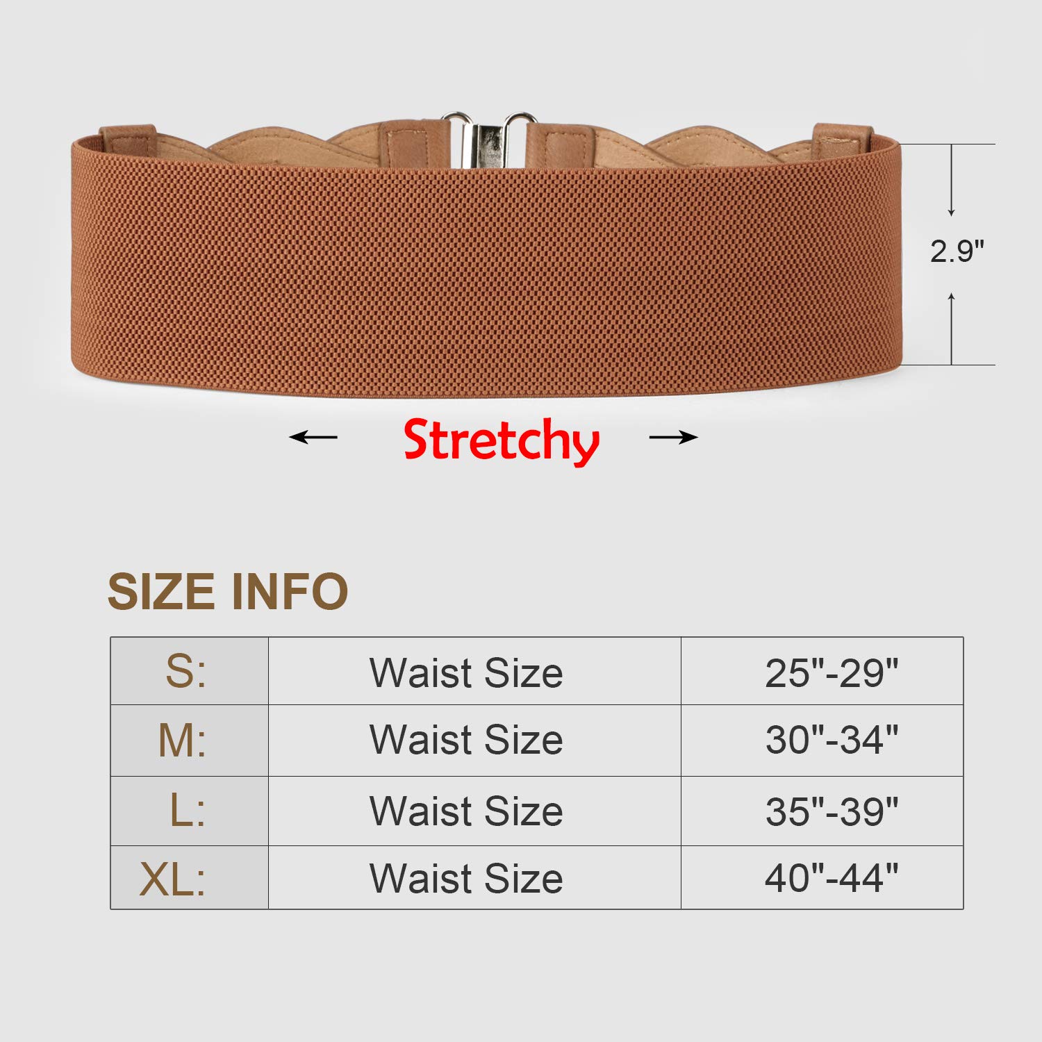 Women Vintage Wide Elastic Stretchy Waist Belt Ladies Retro Waistband for Dress by WHIPPY