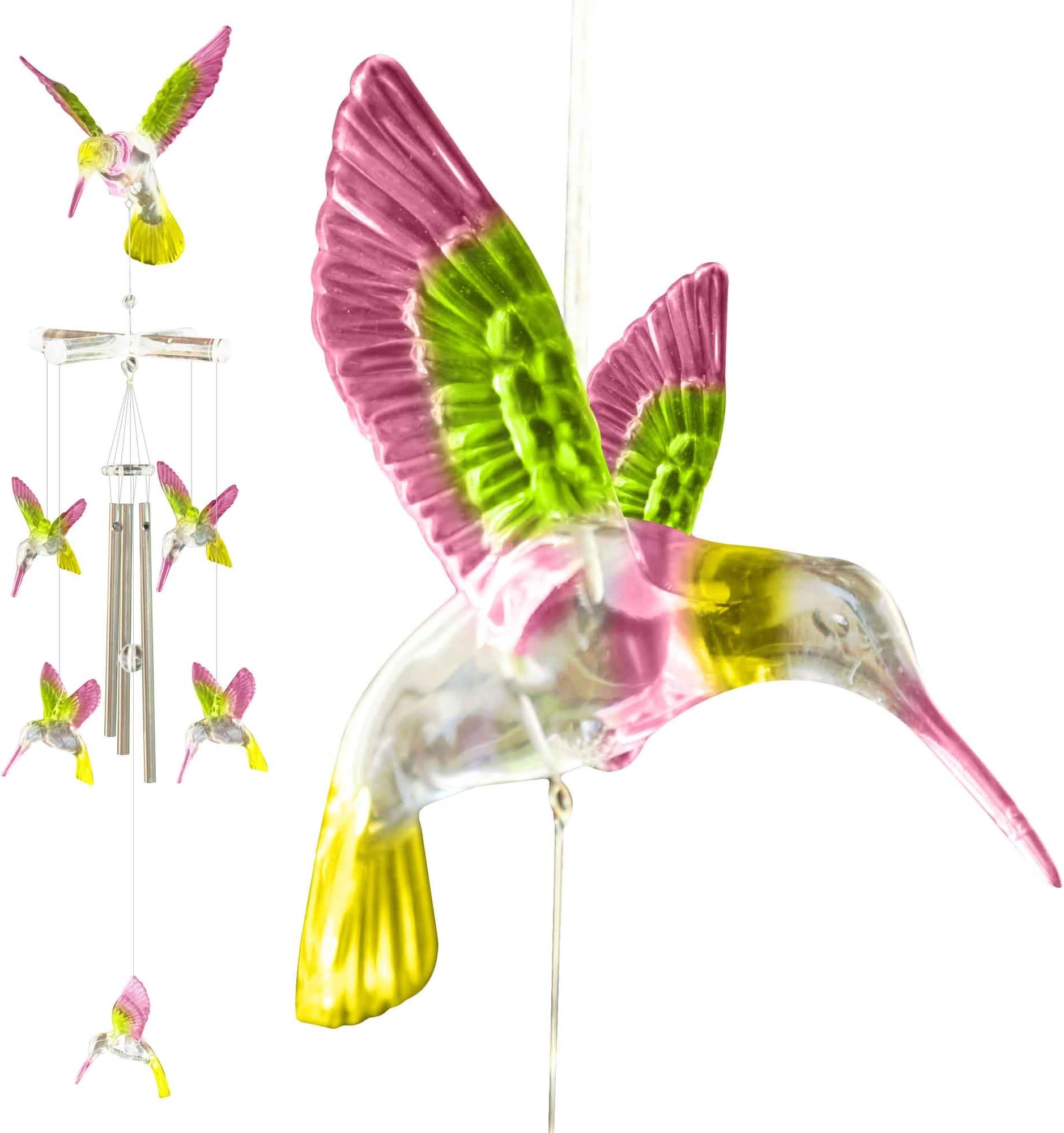 Hummingbird Wind Chimes Outdoor Decor Unique Bird Windchime For Garden Patio Indoor Balcony (Hummingbird)