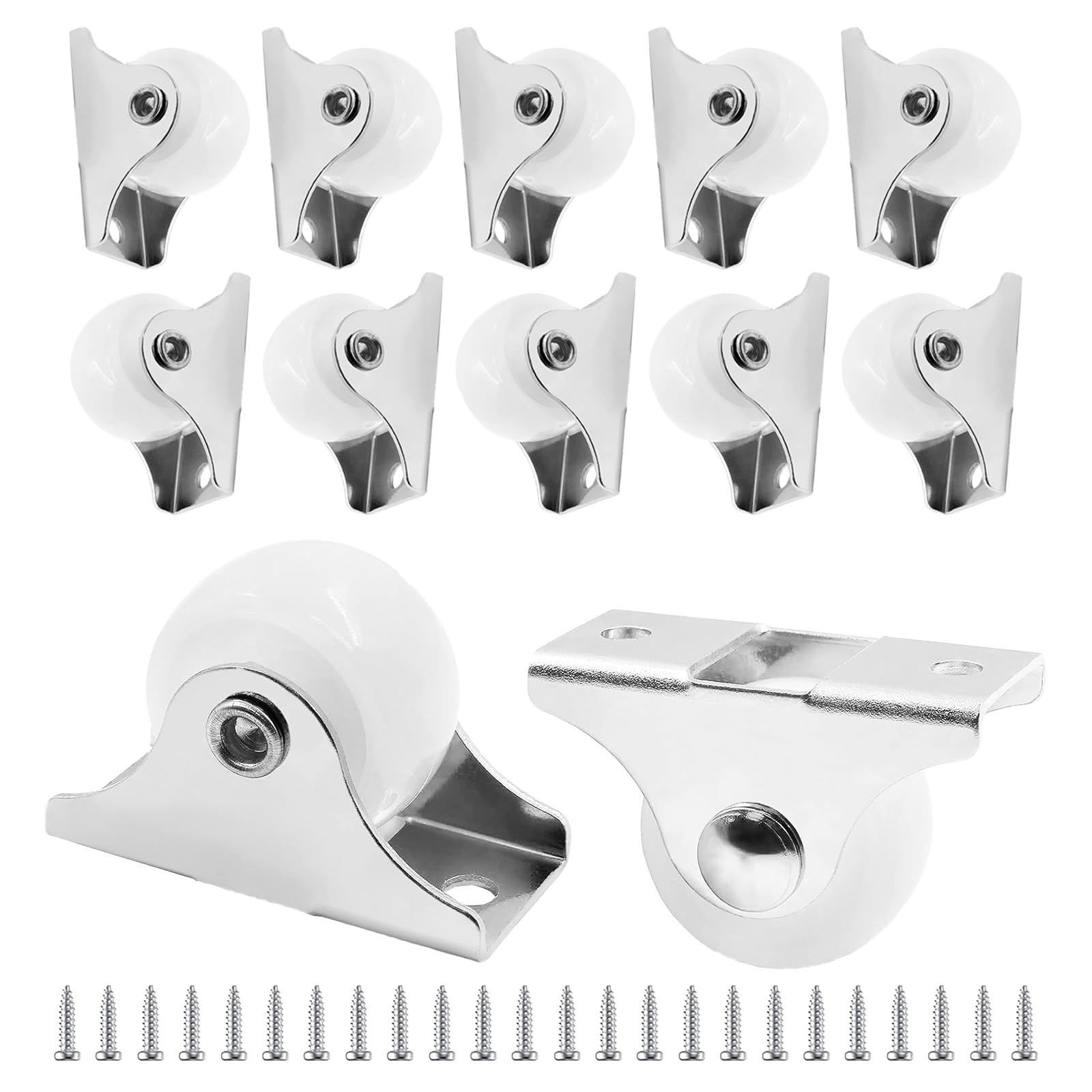 12PCS Castor Wheels for Furniture - Low Profile Heavy Duty Silent Wheels, Small Castor Wheel for Small Appliances, Low Profile Self-Adhesive Caster-Wheels for Drawer, Carts and Luggage