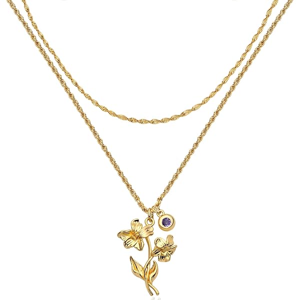 Deelfel Women's Pink Gold Titanium Necklace - Hinamatsuri Chrysanthemum Flower Pendant With CZ Diamond