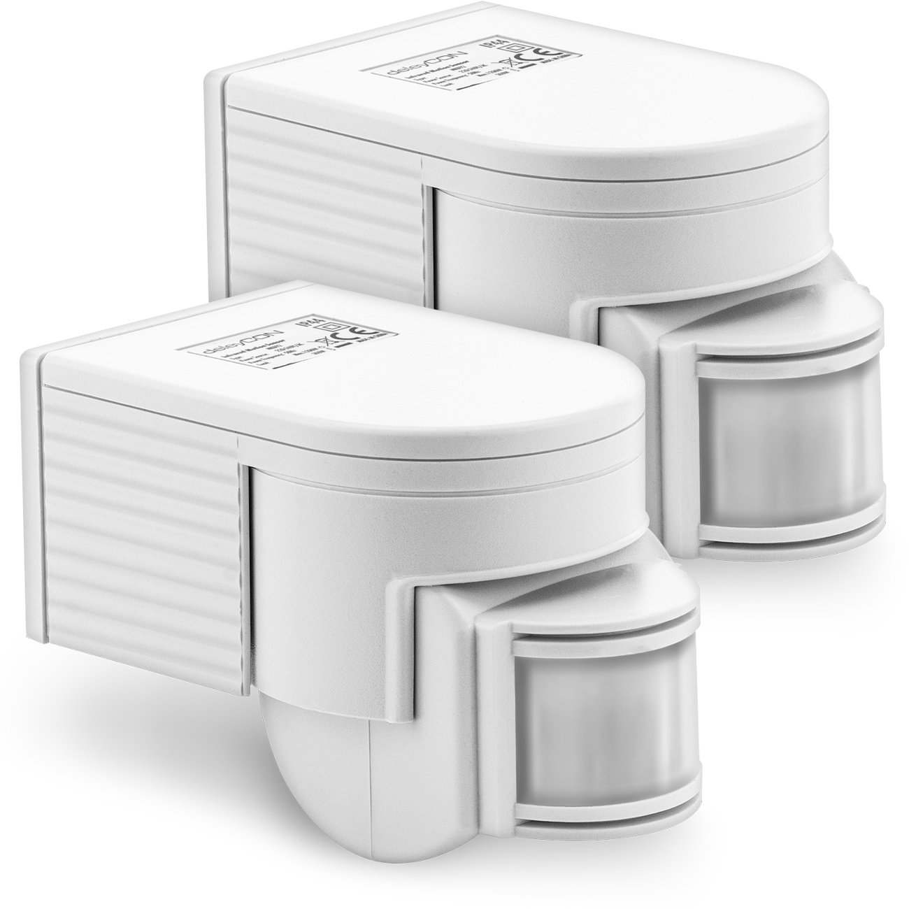 deleyCON White Motion Detector Device, Corded Electric, Wall Mount, 12 meters Maximum Range