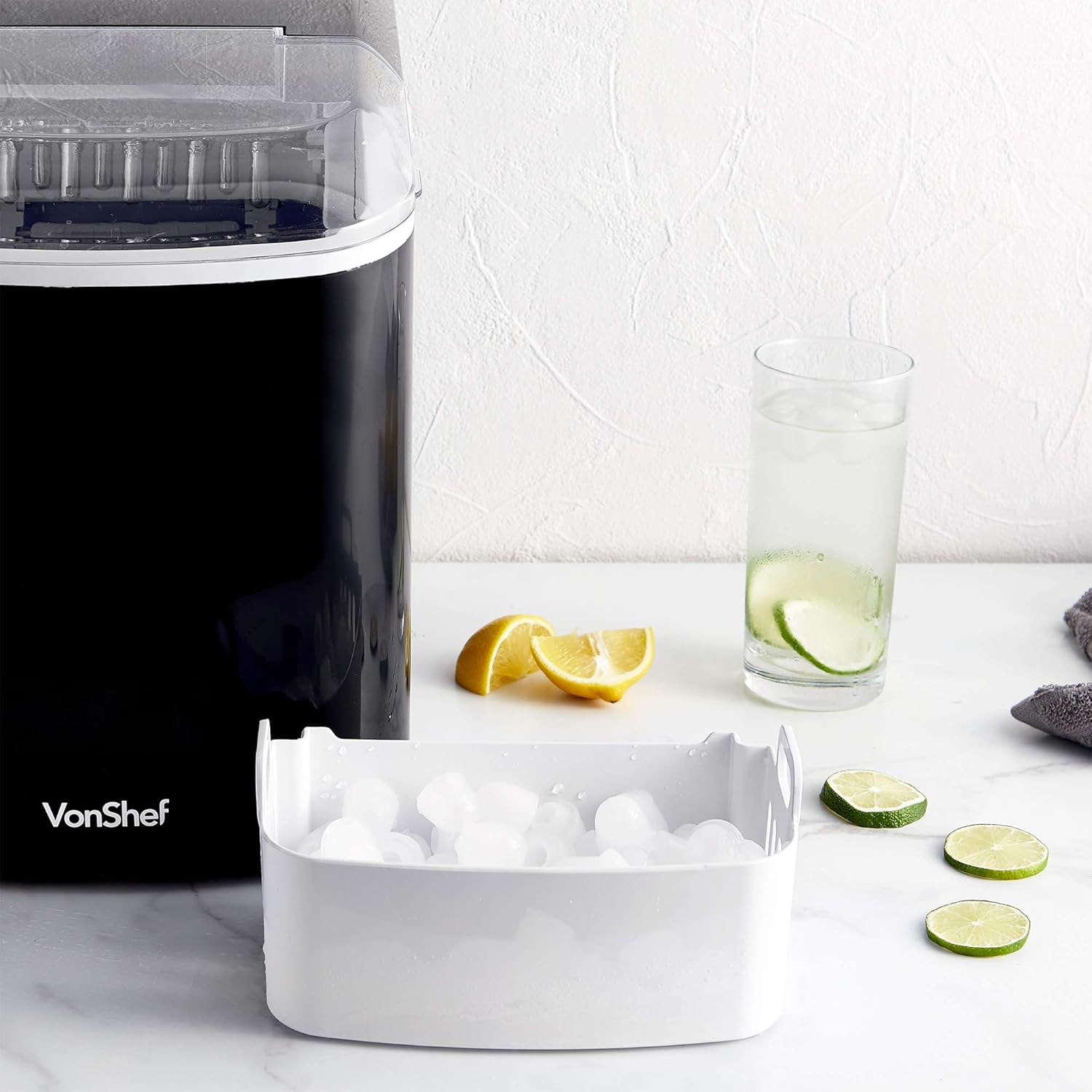 VonShef Ice Maker Machine Counter Top Ice Cube Maker With Removable