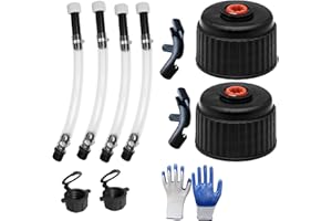 LAGWIUY 2PCS Racing Fuel Jug Cap, 4PCS Fuel Filler Hose with Benders, Replacement Gas Can Cap 5.5 Gallon Jugs