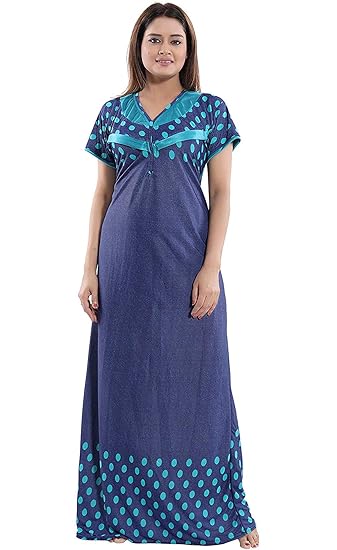 Multicolor Polka Dots Maternity Nighty for Feeding for Women (Free Size)