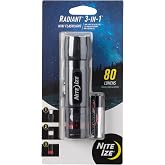 Nite IZE Radiant 3-in-1 LED Mini Flashlight - Versatile Flashlight with 80 Lumen Light - Use as Safety Light, Flashlight, or Mini Lantern - Black