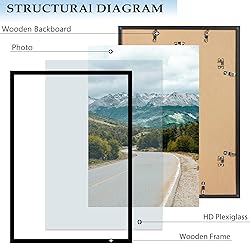 QOTIB Wood 30x40 Picture Frame Black for Wall