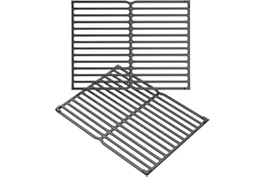 SafBbcue 15" Cast Iron Grill Grids & Grates for Weber Old Spirit 200 Series,Spirit E/S 210 with Side Control Panel,Spirit 500,Genesis Silver A,Cooking Grate Set for Weber 7522/7523/7521/65904/65905