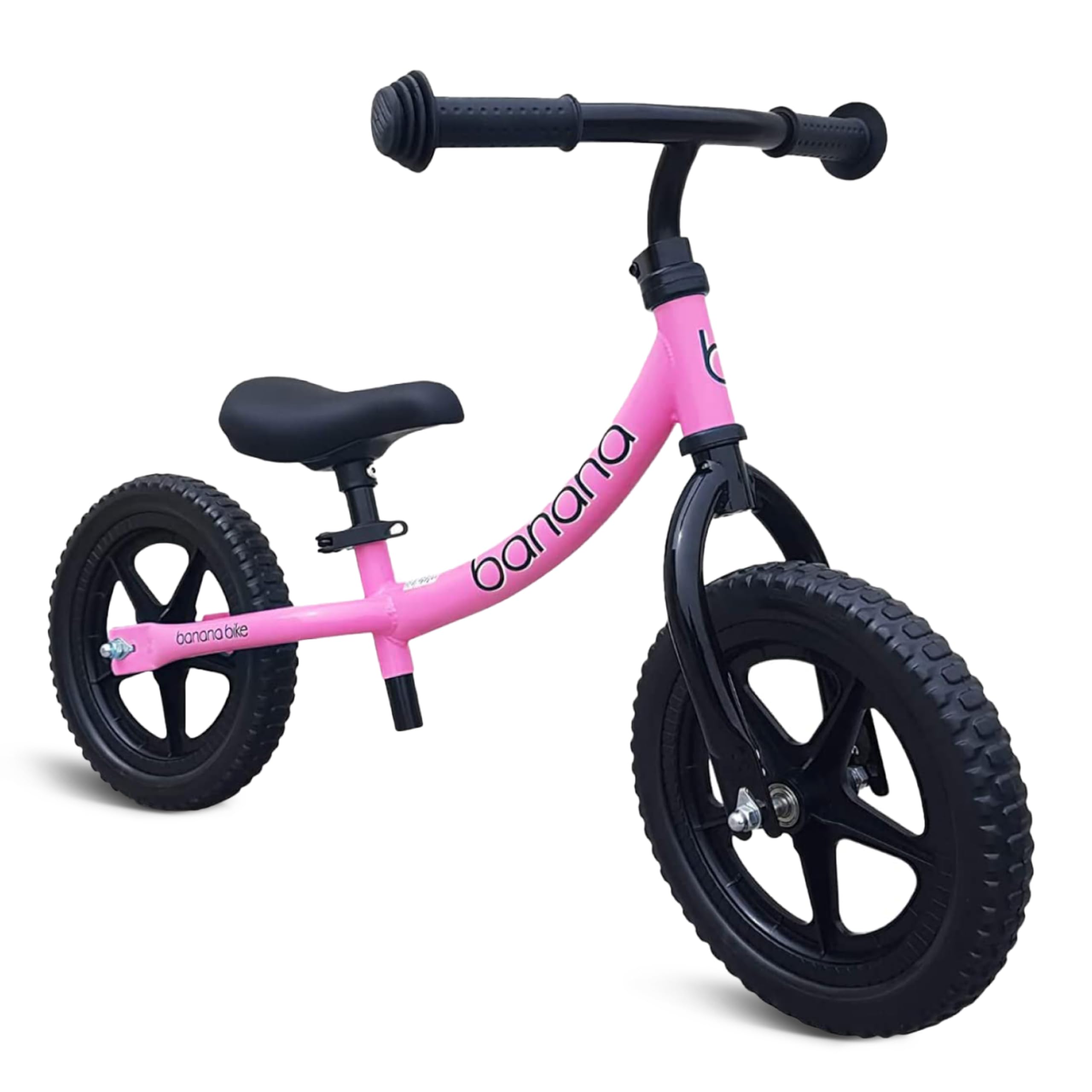 Banana Bike LT Balance Bike for Kids - Pink Balance Bike for Toddlers - Adjustable No Pedal Toddler Bike with EVA Tires, Handlebar and Seat for Growing Kids Training Bike - 85x46x60 cm