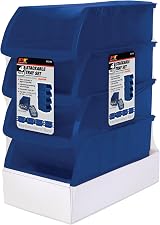 PERFORMANCE TOOL W5196 Large Stackable Storage Trays Blue Pack of 4 Adjustable view 7