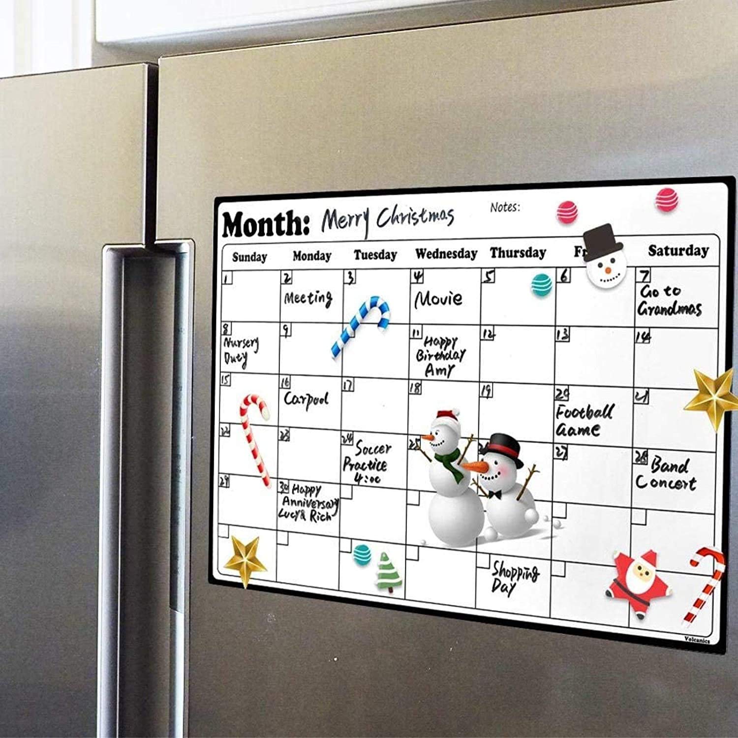 Photo 1 of Fridge Calendar Magnetic Dry Erase Whiteboard Calendar for Refrigerator Planners 16.9 Inches X 11.8 Inches