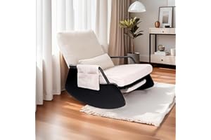 Elarisia Rocking Chair for Nursery, Modern Upholstered Plush Seating Glider Recliner Chair with High Backrest and Side Pocket, Accent Armchair with Cushions for Living Room/Reading (Beige)