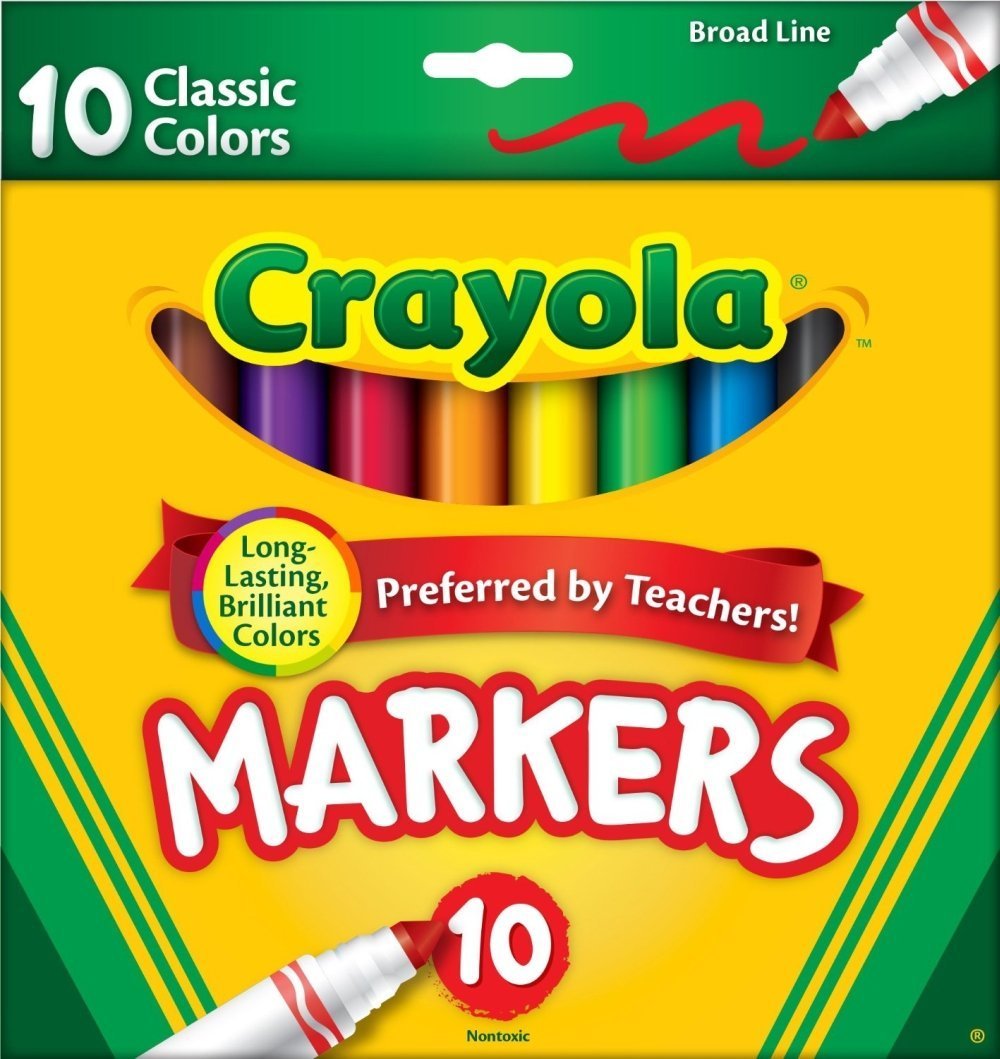 Crayola 10ct Classic Broad Line Markers (3 Pack)