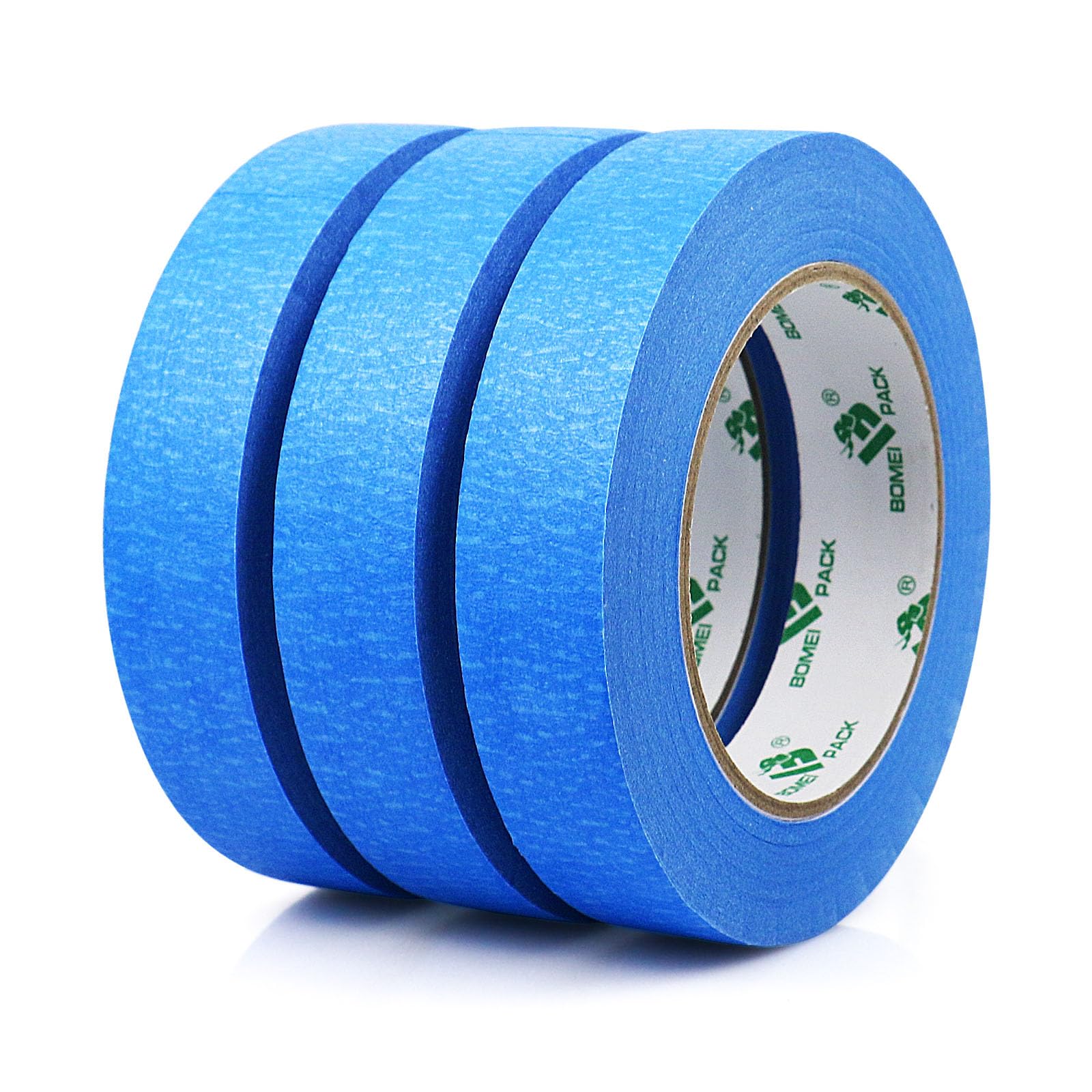 BOMEI PACK Painters Blue Masking Tape 3 Rolls 24mm x 50m Artist Decorators DIY Crafts Masking paper tape Painting Frame Lines Sharp Shaping Masking Tape