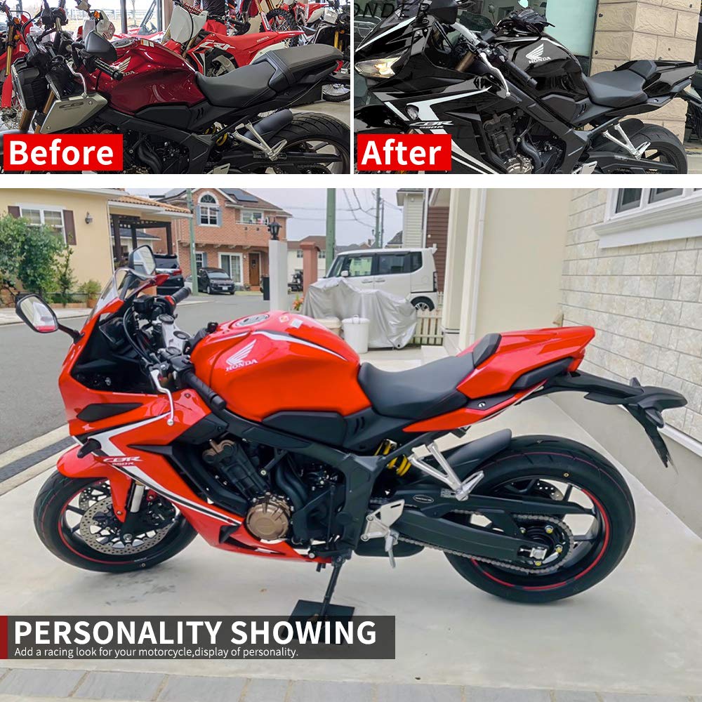 Motorcycle Rear Passenger Pillion Solo Seat Cover Cowl Hard ABS Fairing Tail Section Cover For Honda CB650R CBR650R CB 650 R CBR 650R Motorbike Accessories Parts 2019 2020 19 20 (Wine Red - View #7