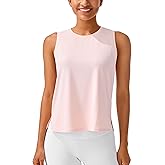JOYSPELS Ice Silk Crop Workout Tank Tops for Women Cool-Dry Sleeveless Loose Fit Yoga Shirts