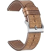 hemsut h Leather Watch Straps, Horween Leather Quick Release Replacement Watch Bands for Men or Women Tranditional or Smart Watches 18mm 20mm 22mm
