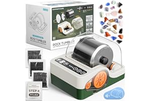HopeRock Ultra Quiet Rock Tumbler Kit, Rock Polisher with Noise Reduction Cover for Kids, Adults & Rock Collector, 3-Speed Motor & 9-Day Timer, Great STEM Science Kit Gift for Age 8+, Boys Girls Toys