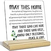 House Warming Gifts New Home for Women,Men,May This Home Acrylic Desk Docor Plaque,Inspirational Christian Desk Sign