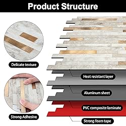 KASARO 6-Sheet Peel and Stick Backsplash Tiles for