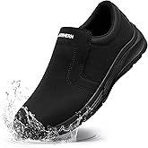 LARNMERN Non Slip Work Shoes for Womens Water Resistant Walking Sneakers Slip On Food Service Chef Kitchen Shoes